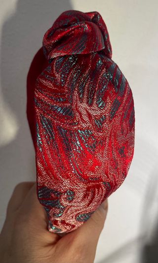 Bellissimo cerchietto donna broccato rosso