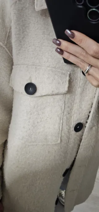 Abrigo Zara borreguillo beige