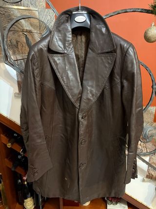 Giacca in vera pelle vintage marrone