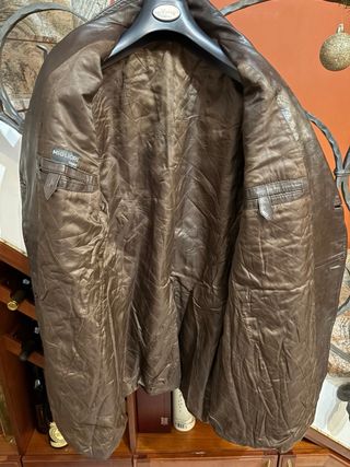 Giacca in vera pelle vintage marrone