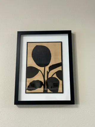 Cuadro pirograbado planta