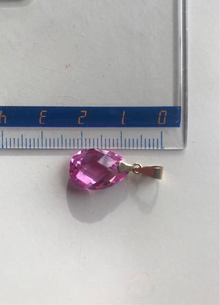 Colgante Oro dorado 9k Zafiro Rosa