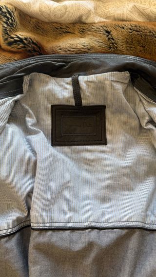 Cazadora Cuero Massimo Dutti Negra