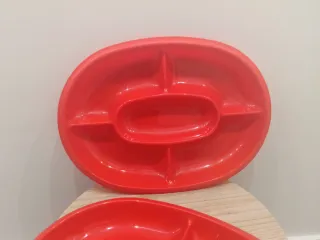 Antipastiera Ovale Rossa 2 pezzi