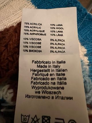 Maglione collo alto donna beige e blu taglia S