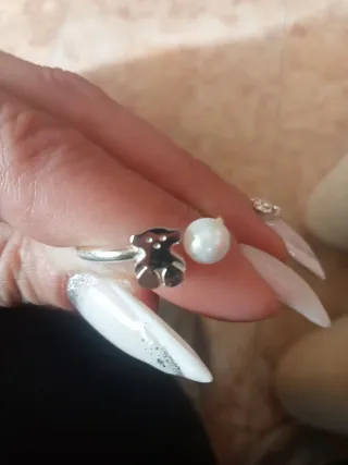 Anillo Tous Oso con Perla Plata