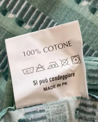 Completo letto 100% cotone righe blu e verdi