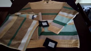 Jersey de rayas beige y verde talla XL