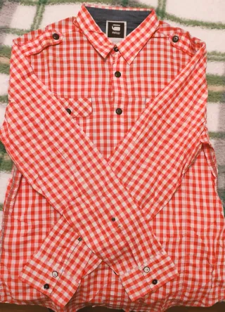 Camisa G-Star RAW cuadros rojo y blanco