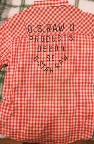 Camisa G-Star RAW cuadros rojo y blanco