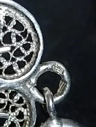 Pulsera vintage filigrana plata esmalte verde