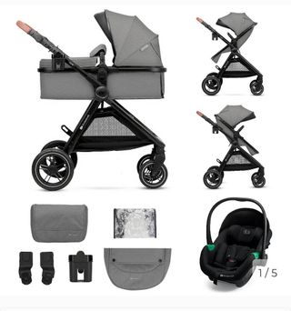 Cochecito bebé 3 en 1 gris