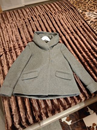 Abrigo paño Zara gris