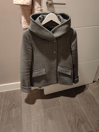 Abrigo paño Zara gris