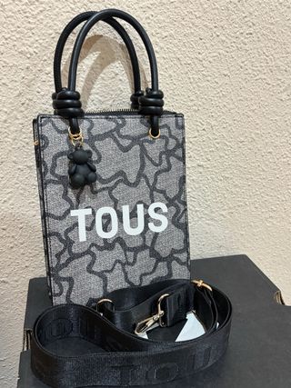 Bolso Tous Negro y Gris con Oso