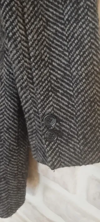 Abrigo corto mujer gris/negro Talla M