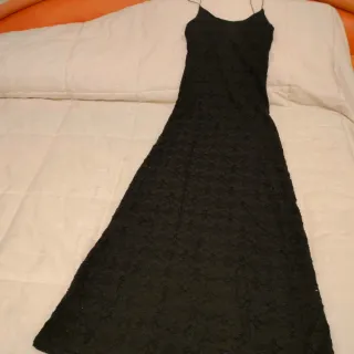 Vestido largo negro con forro