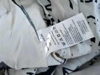 Blusa seda beige y negra Talla L