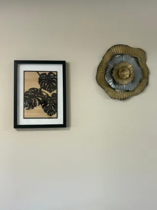 Cuadro pirograbado hojas tropicales