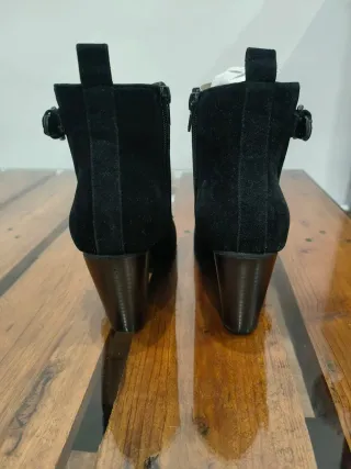 Botines tacón Venca Serraje Negro Talla 37