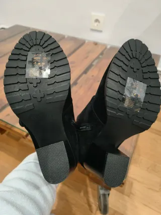 Botines tacón Venca Serraje Negro Talla 37