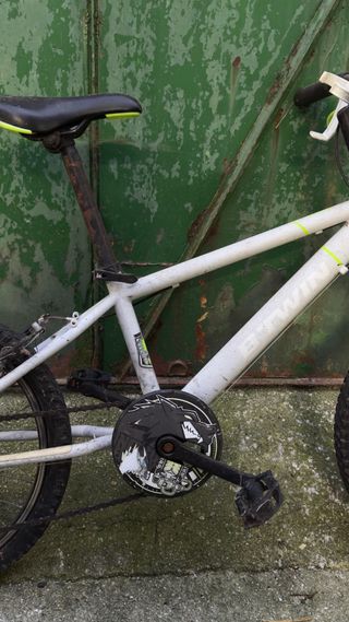 Bicicleta infantil blanca y verde