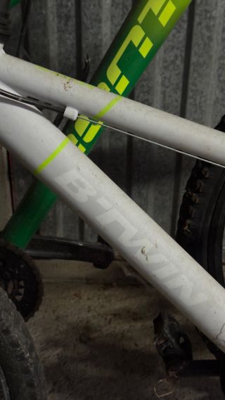 Bicicleta infantil blanca y verde