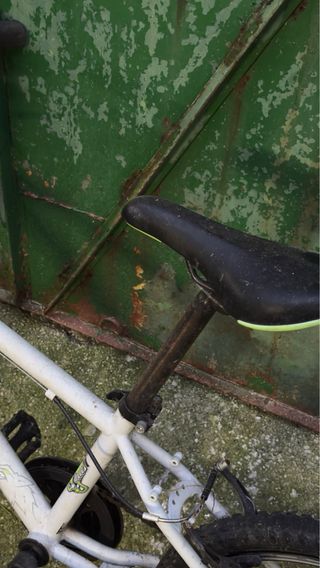 Bicicleta infantil blanca y verde