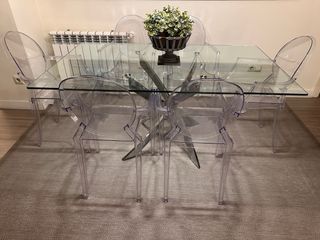 6 Sillas Comedor Transparentes con reposabrazos