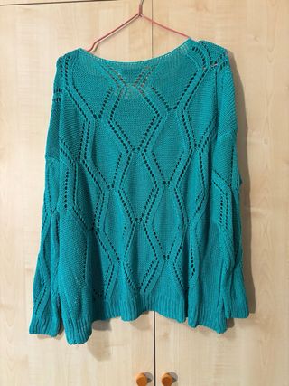 Jersey fino azul turquesa