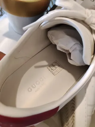 Zapatillas Gucci Mujer Blancas y Rojas