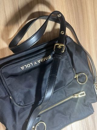 Bolso bandolera Bimba y Lola negro y dorado