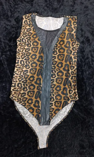 Body leopardo sin mangas