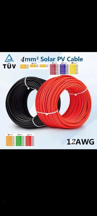 Cable Solar Fotovoltaico 12AWG-4mm² 100m (50m+50m)