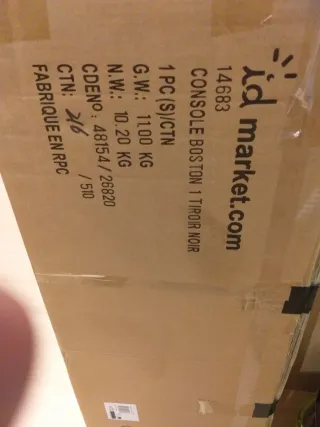 Consola Id Market Boston Negra Madera