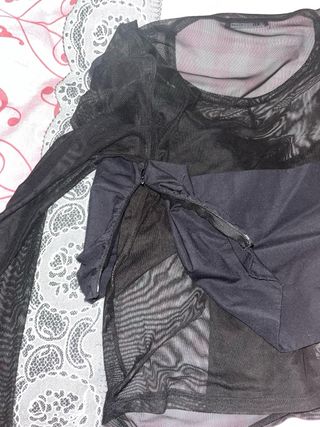 Camiseta Zara Malla Transparente Negra