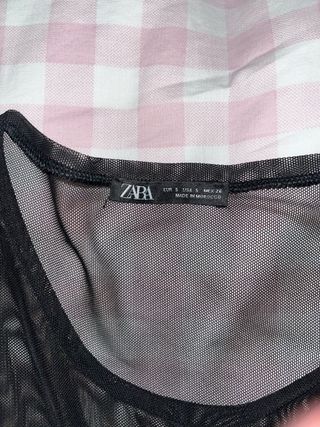 Camiseta Zara Malla Transparente Negra