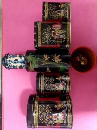 Colección 5 Cajas de Té Vintage Años 70