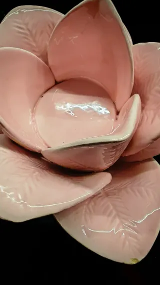 Porta Candele Rosa Ceramica Nuovo