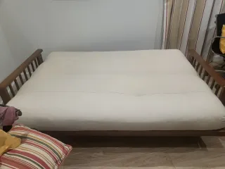 Sofá Cama 3plazas Beige y Marrón