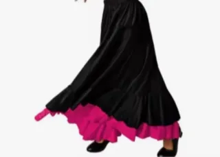 Falda flamenca niña negra y rosa 8 años hasta 11