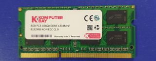 Memoria RAM 8GB DDR3 1333MHz SODIMM Komputerbay