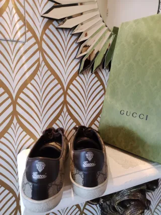 Zapatillas Gucci Beige y Marrón Mujer