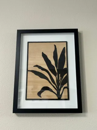 Cuadro pirograbado planta