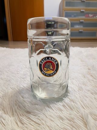 Boccale di birra in vetro Paulaner München 1 litro