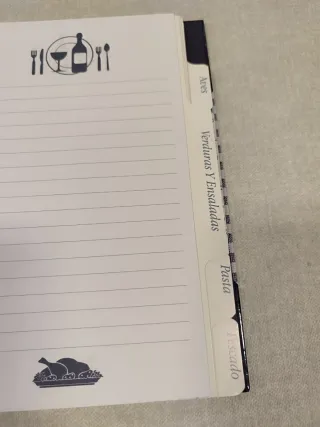 Cuaderno para apuntar recetas