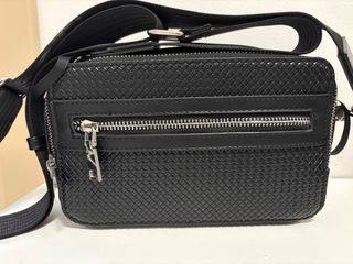 Bolso Zara Negro Piel Texturizada