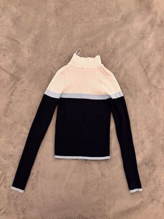 Stradivarius Top Cremallera Azul Rosa