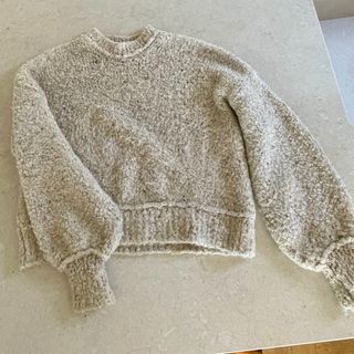 Jersey beige tejido grueso