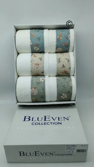 Set 3+3 Asciugamani BluEven Collection